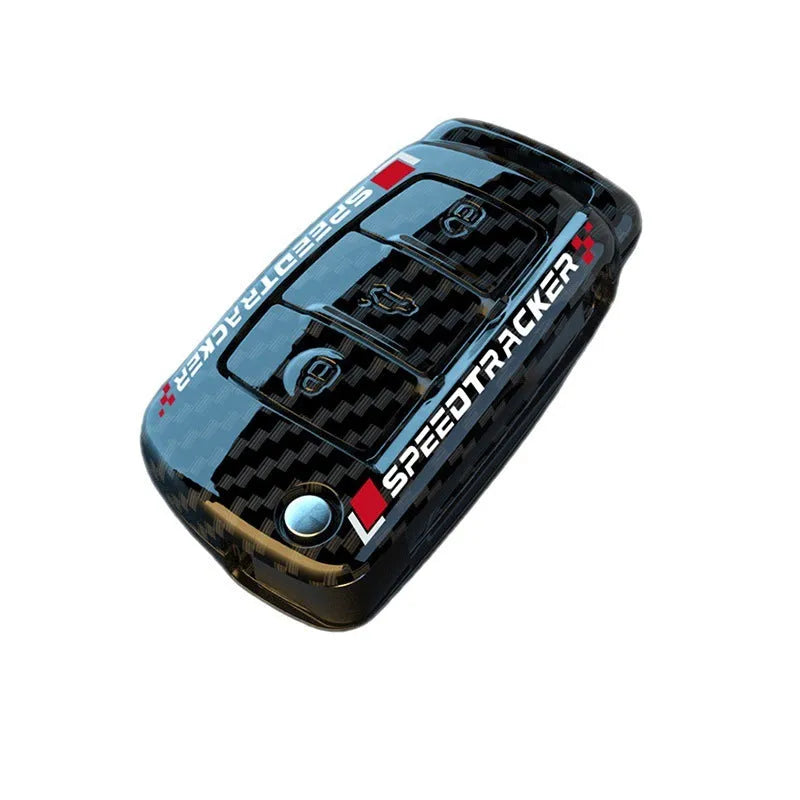 Carbon fibre style car key cover case with mirror finish in carbon pattern or white colour option