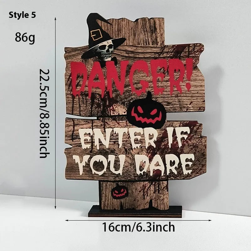 Wooden European style retro creative Halloween tabletop ornament decoration