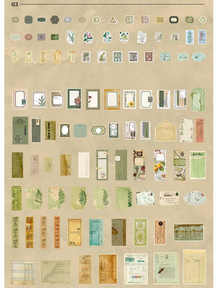 Cloud Book Series DIY sticker pack showing 200 sheets of Japanese paper in four retro designs.