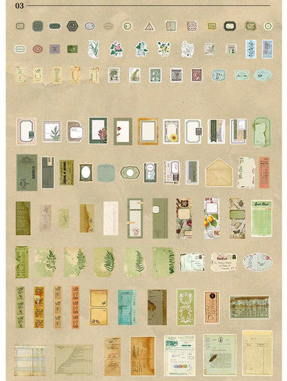 Cloud Book Series DIY sticker pack showing 200 sheets of Japanese paper in four retro designs.