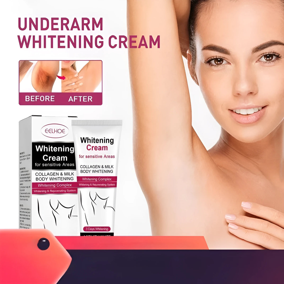 60ml ladies underarm nourishing moisturising cream tube for skin rejuvenation