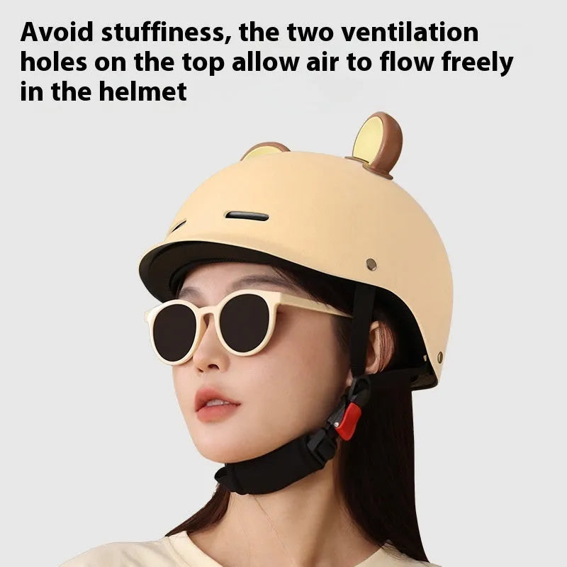 3C certification electric bicycle helmet in ABS plastic available in seven colour options including mocha and cherry pink