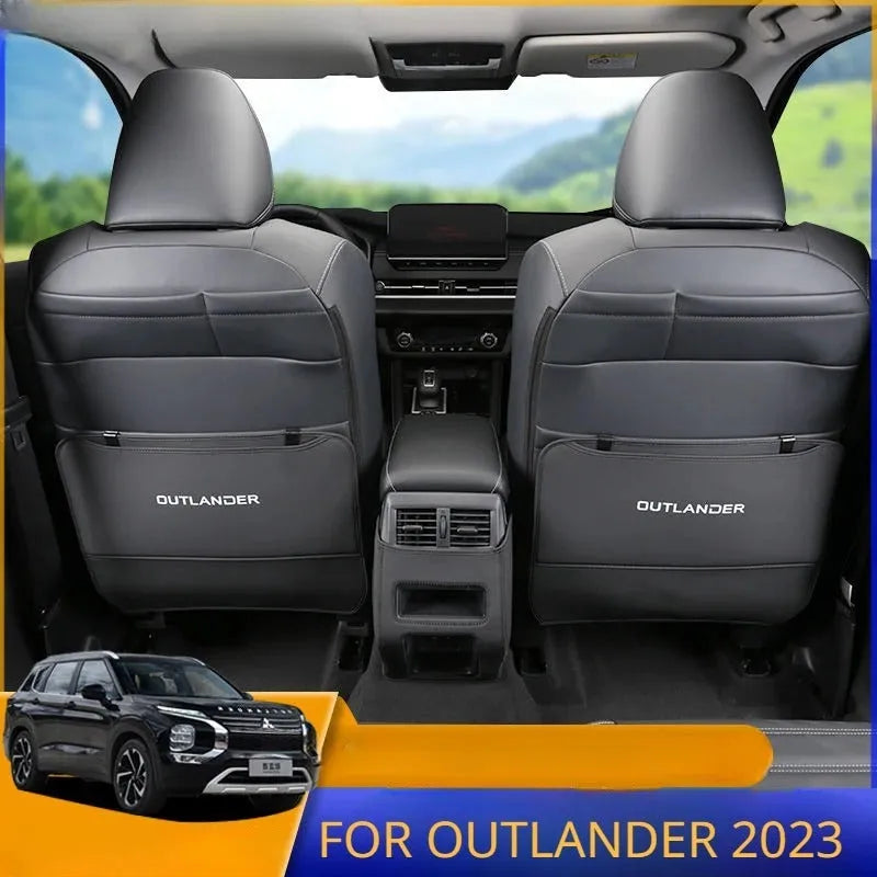 Three-piece anti-kick pad set for Outlander car seat leather protection