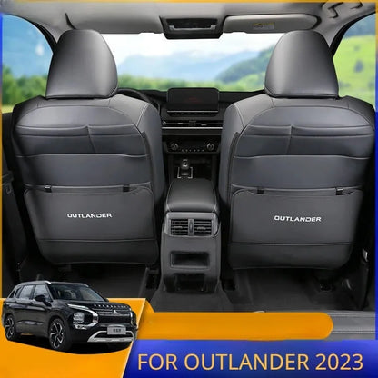 Three-piece anti-kick pad set for Outlander car seat leather protection