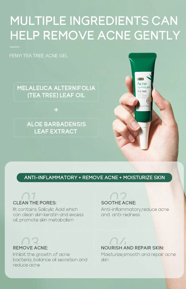 20g moisturising skincare container with acne medicine and tea tree oil formula