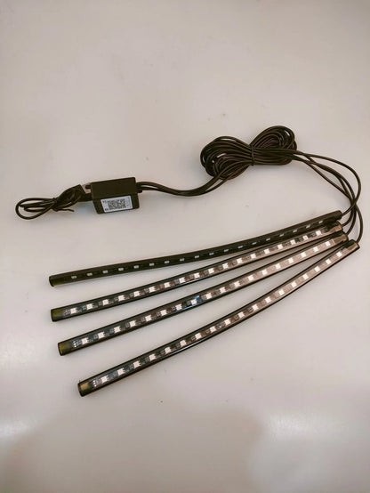 Car interior LED atmosphere lighting system with eight colours and voice control