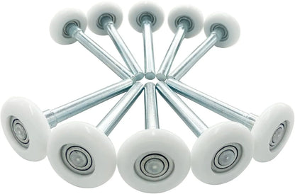 White steel garage door rollers and handle winding strips set for garage door repair