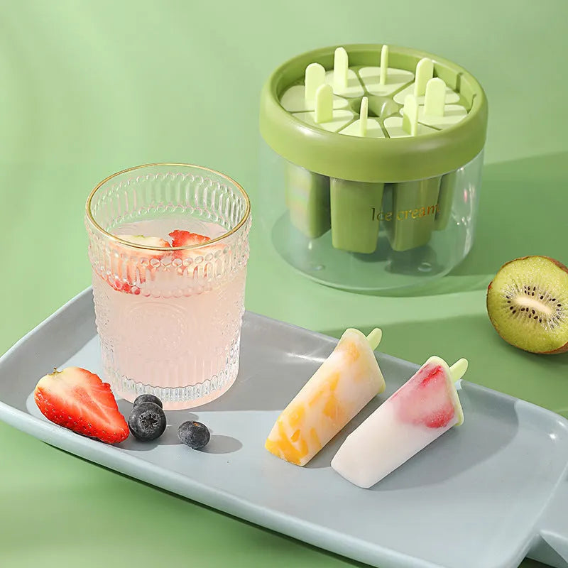 Orange and green ice cream mould for making popsicles at home measuring 13.2 cm