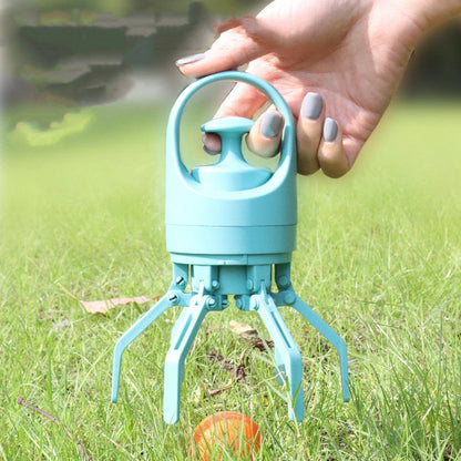 Portable dog poop scooper with claw mechanism and built-in bag dispenser for effortless pet waste cleanup