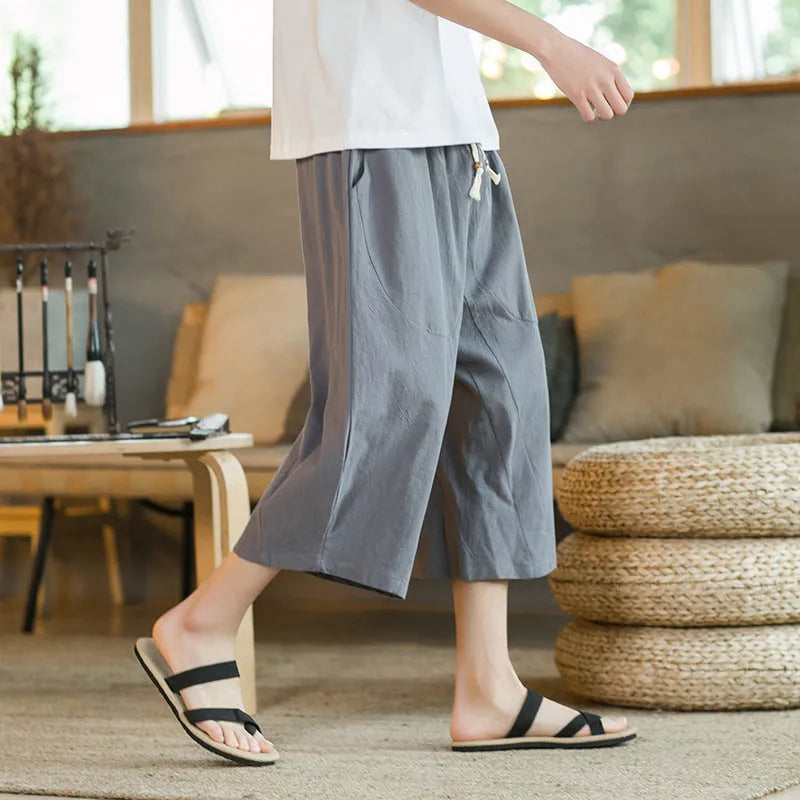 Plus size linen summer shorts in straight leg cut available in five colours