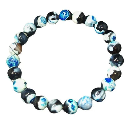 8mm natural agate bohemian ladies bracelet in four colour options