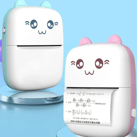 A compact, portable Bluetooth wireless photo printer for mobile devices, featuring high-quality thermal printing, rechargeable battery, and easy app connectivity.