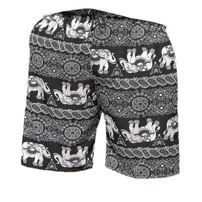 Men's loose casual beach trousers with striped pattern in quick-drying ice silk fabric