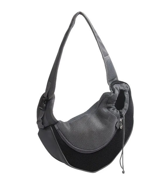 Mesh pet carrier sling bag for small dogs and cats in various colours with single shoulder strap