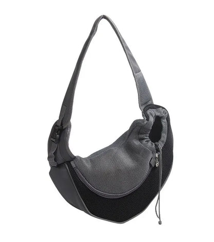 Mesh pet carrier sling bag for small dogs and cats in various colours with single shoulder strap
