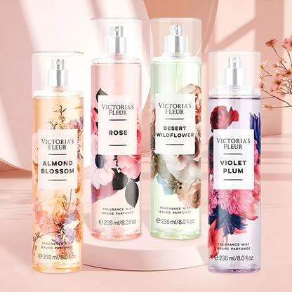 236ml floral fruity body spray perfume bottle with 7-12% fragrance rate, available in four scents