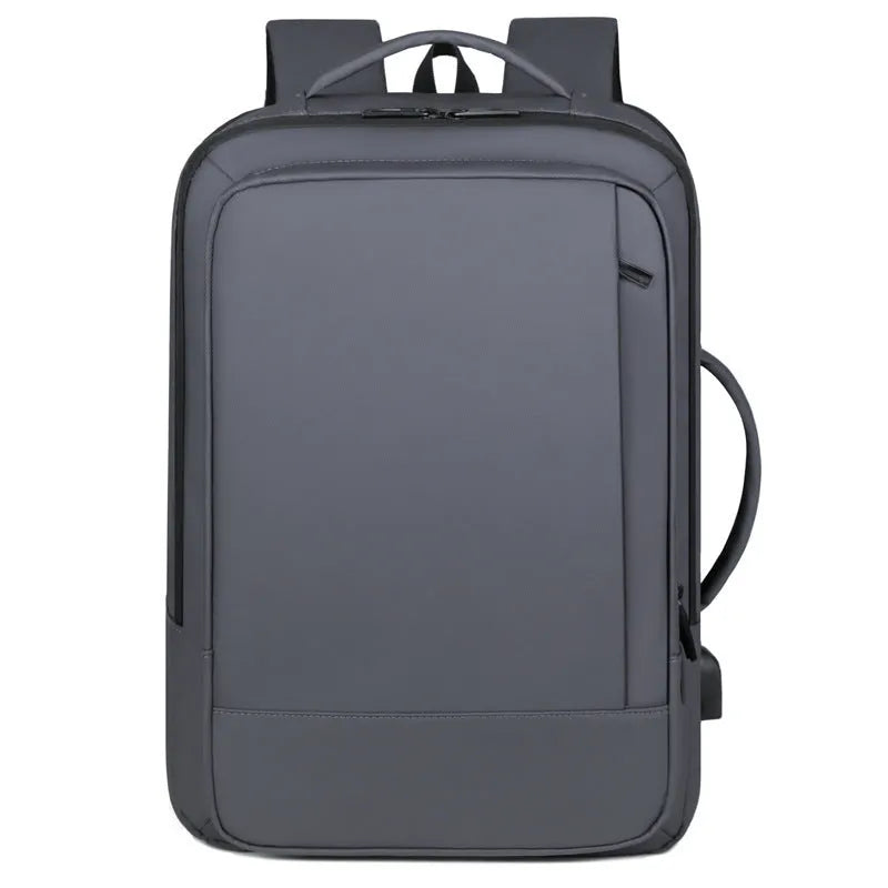 Black large capacity waterproof Oxford backpack with shoulder straps and a top carry handle.
