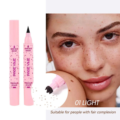 Natural freckle pen and eyeliner with double-headed design and cosmetic brush