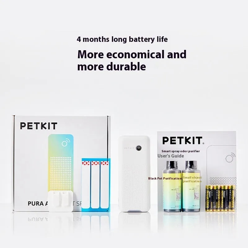 Xiaopei smart pet odour removal machine with bracket and bottles of purification liquid.