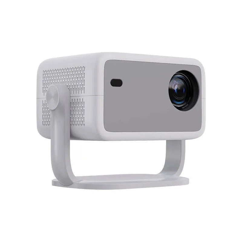 Full HD video projector with 1920x1080 resolution, 300 ANSI lumens brightness, plastic body, and power cord.