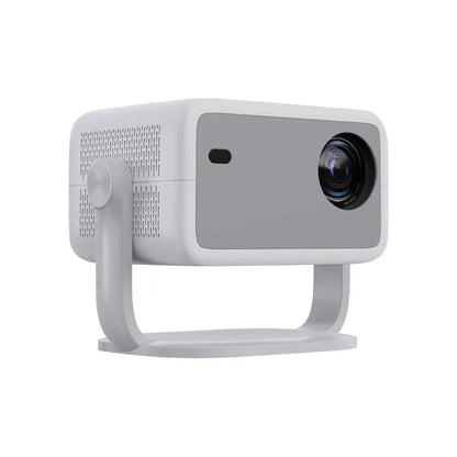 Full HD video projector with 1920x1080 resolution, 300 ANSI lumens brightness, plastic body, and power cord.