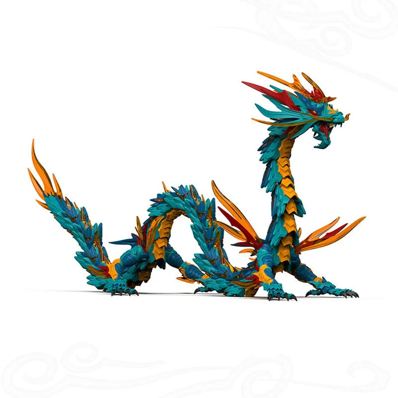 Oriental Blue Dragon PVC assembling model toy based on Chinese mythology