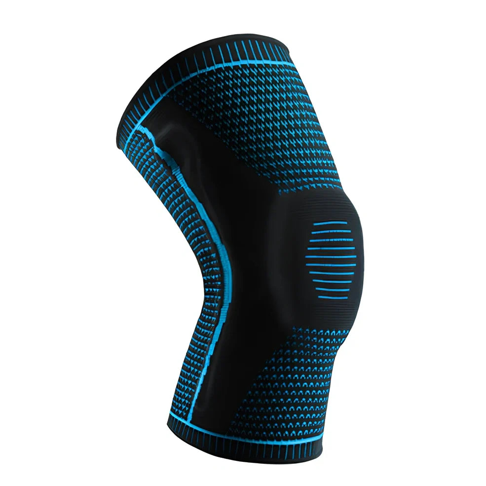 Compression sports knee pads with silicone springs for meniscus protection during basketball and running activities