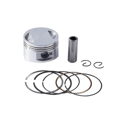 Motorcycle engine piston kit with rings and pin for 57.4mm cylinder diameter