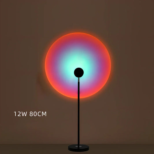 Sunset red LED atmosphere light 120cm height on bedroom floor for live broadcasts
