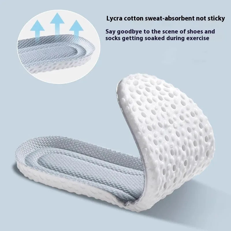 Breathable deodorant sports insoles in grey, black, or orange with high elastic PU construction and cut-to-fit sizing