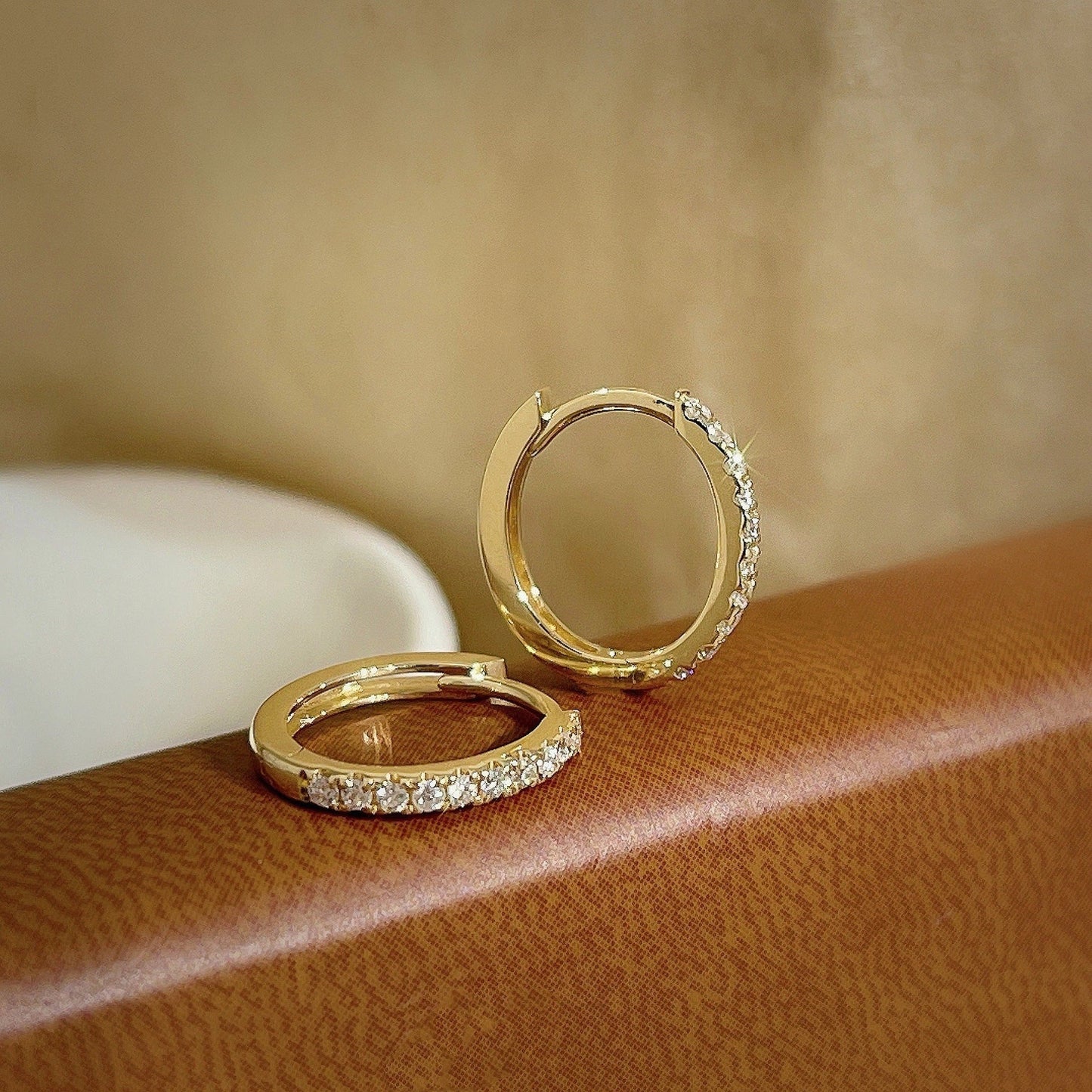 Elegant sterling silver diamond needle earrings for women