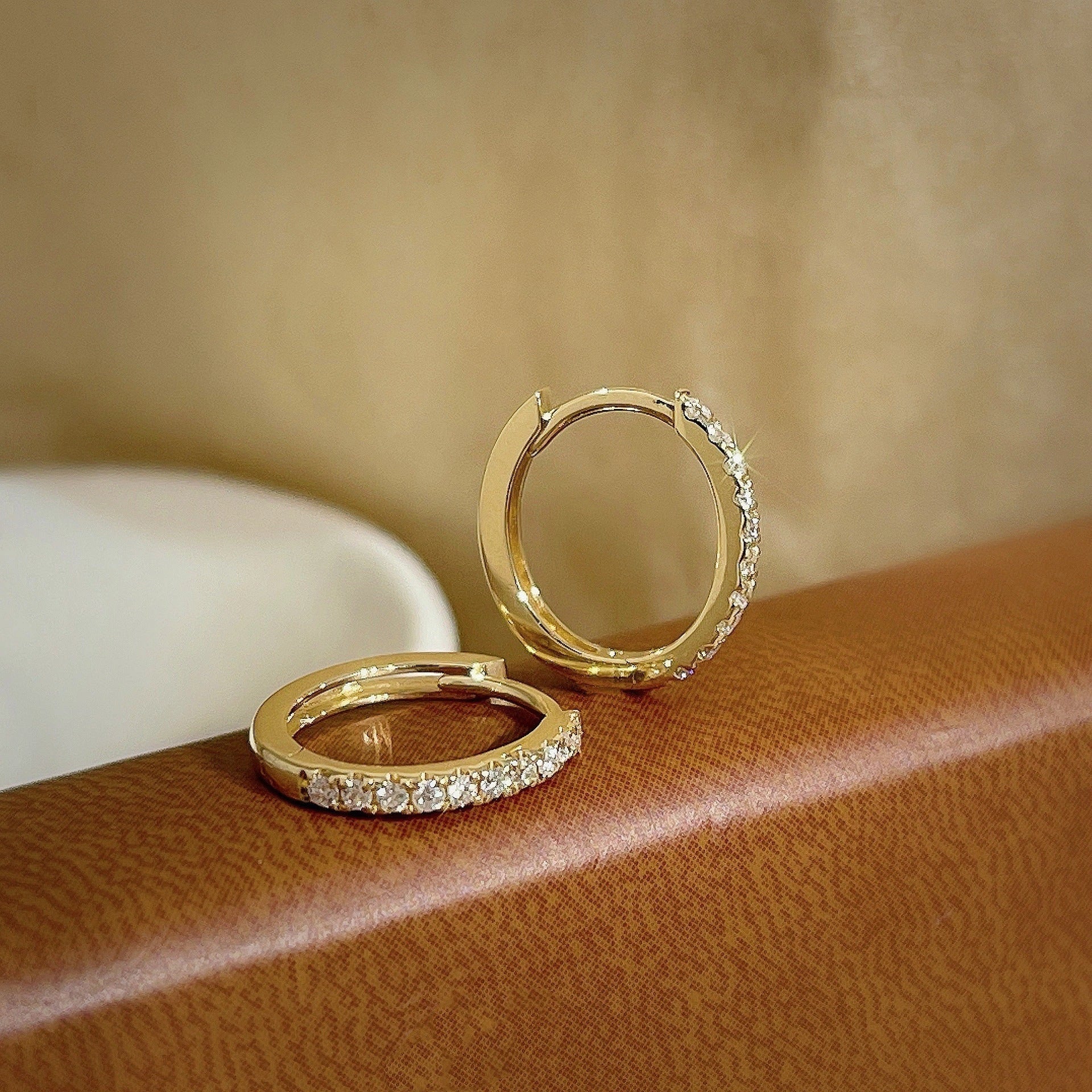 Elegant sterling silver diamond needle earrings for women