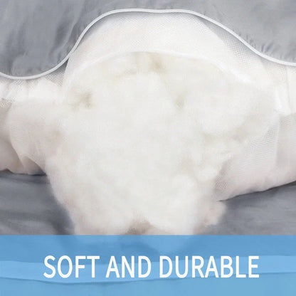 Premium U-shaped pregnancy pillow with pure cotton exterior and polyester fiber filling, designed to provide soothing support and refreshing coolness for expectant mothers.