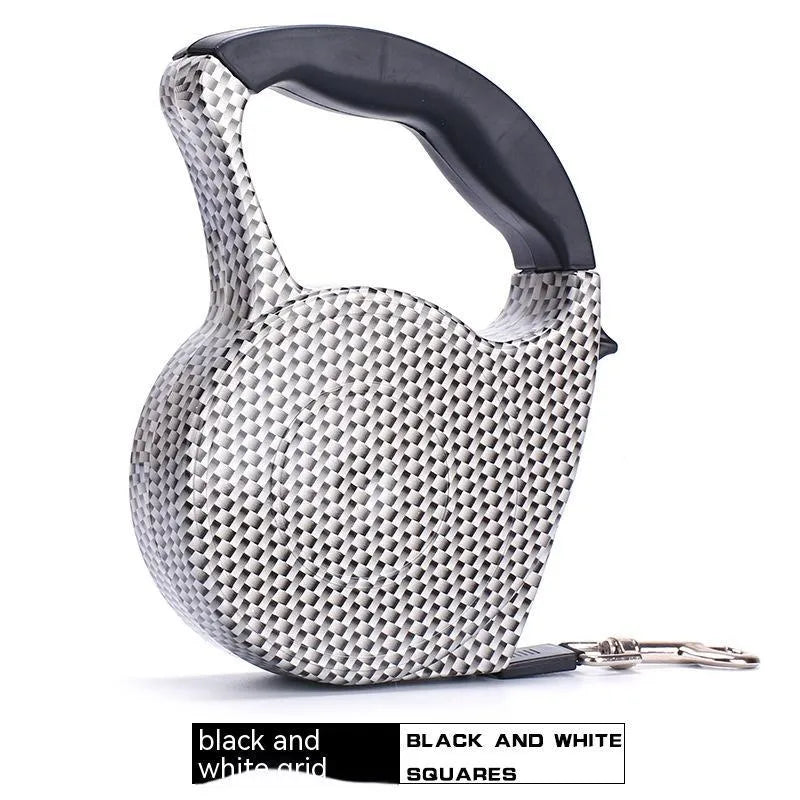 Automatic retractable dog leash, 5 m long, 1 cm wide, plastic, in a choice of printed designs