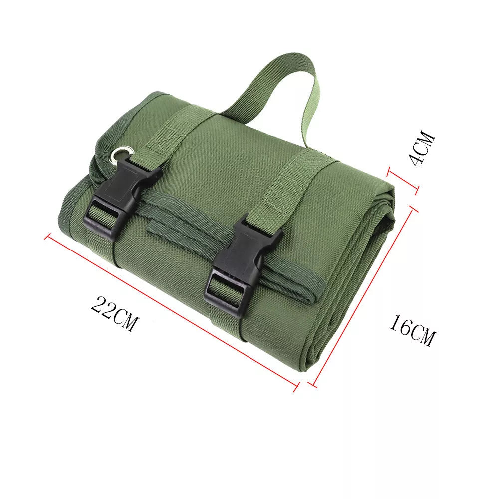 Tactical shooting mat in black, khaki, and army green for outdoor use