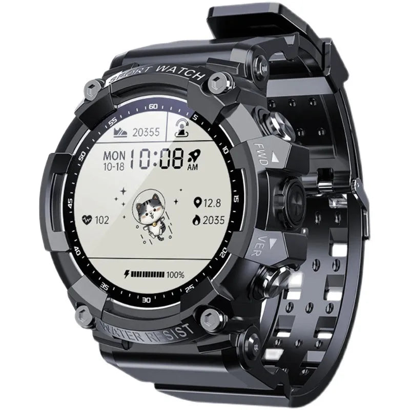 ATTACK 3 IP67 waterproof smartwatch in black with round colour screen on wrist.