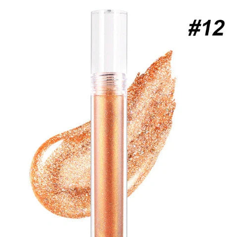 15 Colour Laser Lip Lacquer tubes showing waterproof formula with laser powder technology