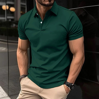 Premium cotton polo shirt for men in various solid colors and sizes