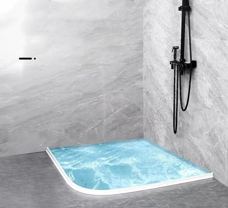 Flexible TPE waterproof strip for bathroom floor water blocking in black, grey or white colours