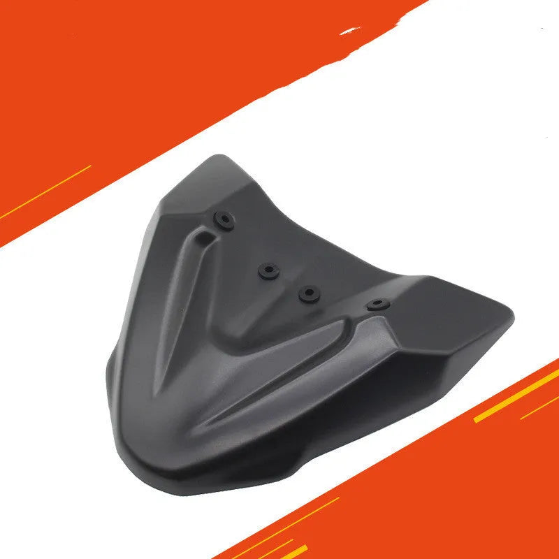 Black ABS plastic fixed front wing for KTM 390 and 790 Adventure motorcycles.