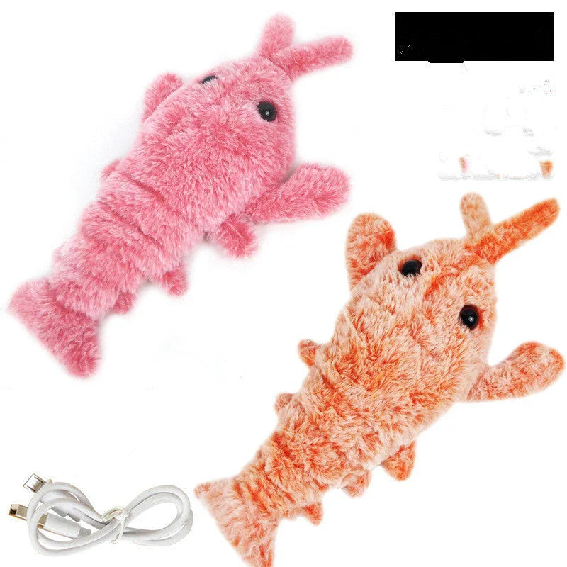 Energetic Leaping Lobster USB-powered pet toy with 3-mode swinging tail motion