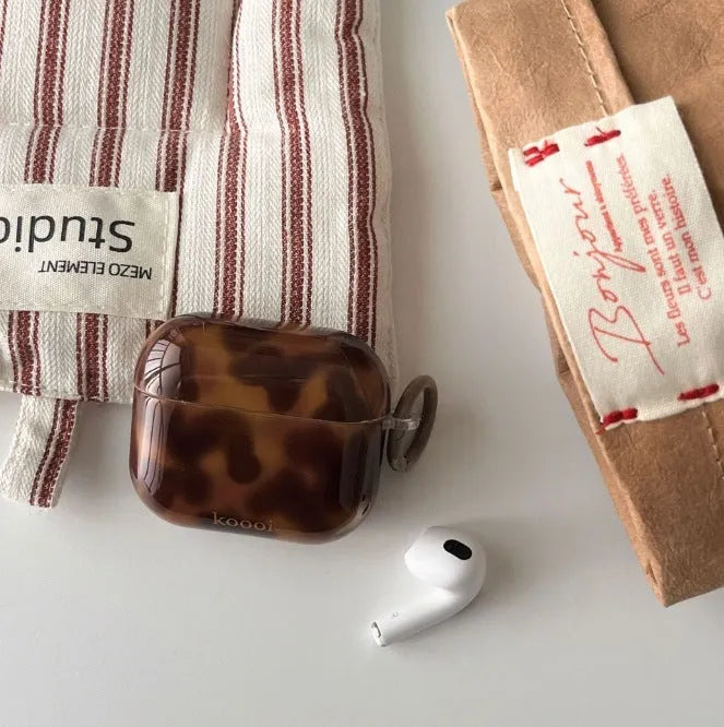Yellow amber TPU earphone cover for Apple AirPods hard case cartoon style