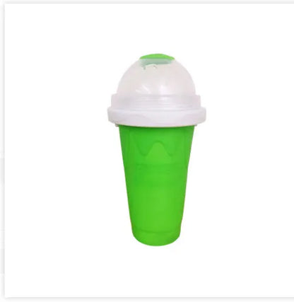 Blue green quick refrigeration pinch cup showing 10.6cm height and 20.6cm diameter with double-layer construction
