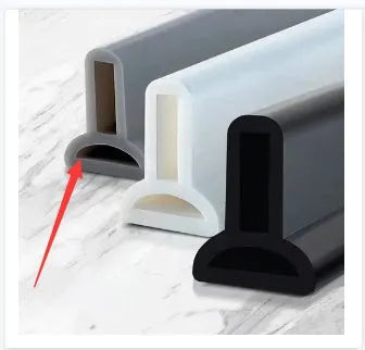 Flexible TPE waterproof strip for bathroom floor water blocking in black, grey or white colours
