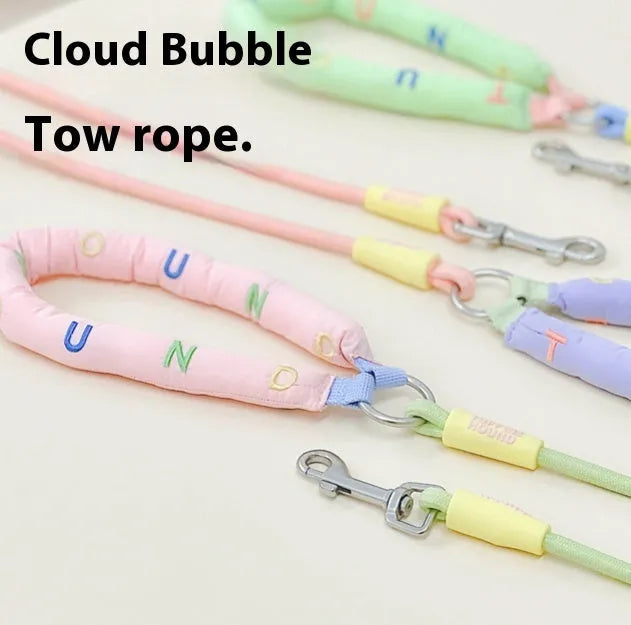 Polyester dog leash with hand holding rope in four colour options for small medium large dogs