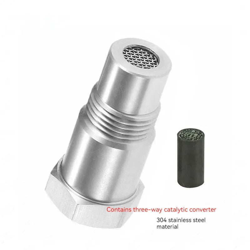304 stainless steel oxygen sensor connector adapter with three-way catalyst design