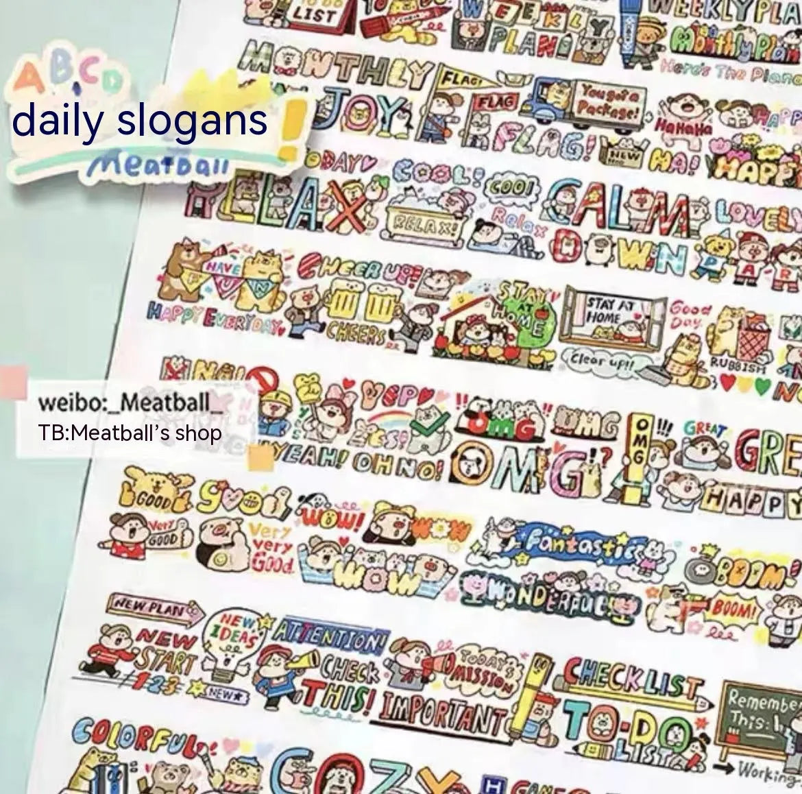 Haemorrhoid tape packaging stickers with cartoon characters, 42 styles, Japanese paper, 5 cm size
