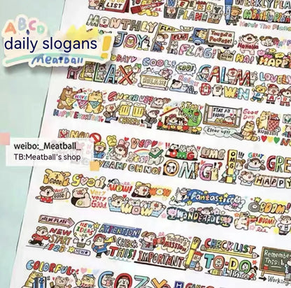 Haemorrhoid tape packaging stickers with cartoon characters, 42 styles, Japanese paper, 5 cm size