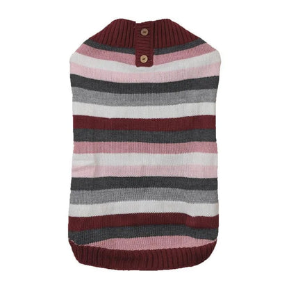 Grey dog sweater with side zipper and chest pocket on a small dog.