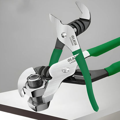 CR-V steel adjustable water pipe wrench with multi-gear jaw adjustment in professional tool setting
